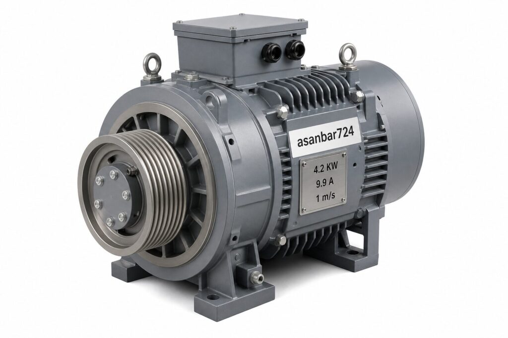 موتور گیرلس ویتور با توان 4.2KW، جریان 9.9A و سرعت 1m/s
